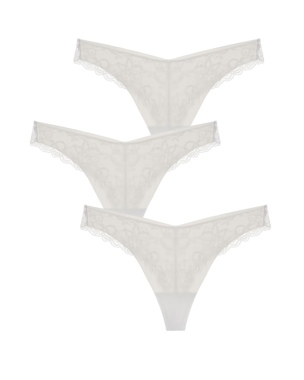 Women | Estelle Cotton Thong 3 Pack | Powder