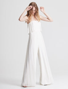 Strapless Pleated Jumpsuit - Halston