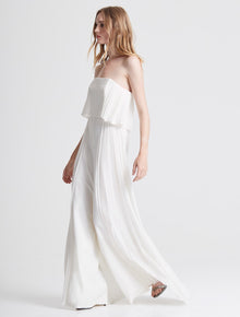 Strapless Pleated Jumpsuit - Halston