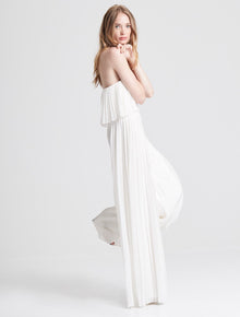 Strapless Pleated Jumpsuit - Halston