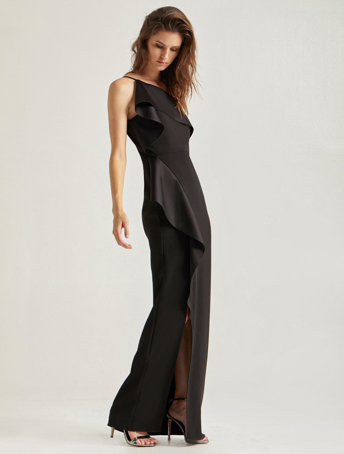 Satin Drape Gown - Halston