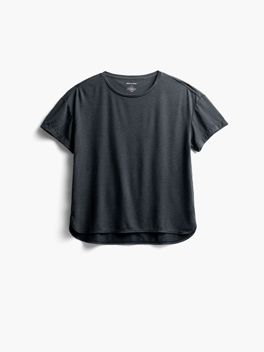 Womens | Composite Merino Boxy Tee | Black