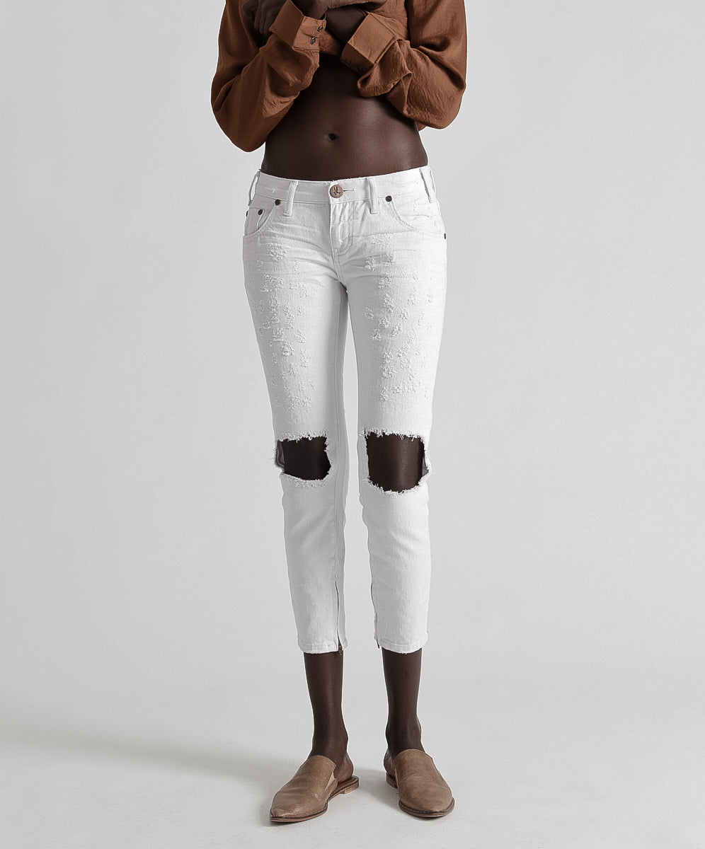 Freebirds Low Waist Rigid Skinny Denim Jeans | White Beauty