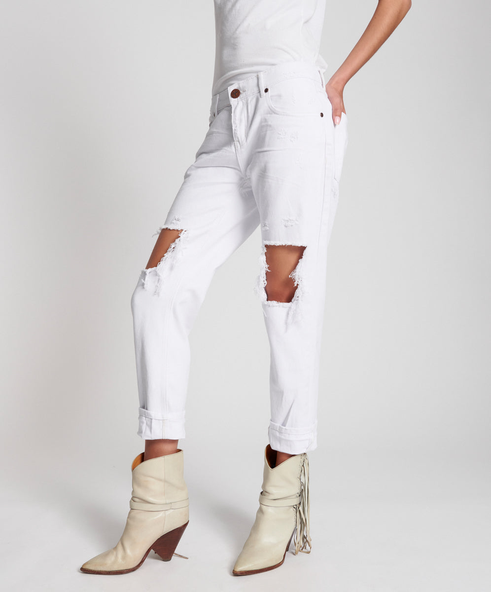 Awesome Baggies Low Waist Straight Leg Denim Jeans | White Beauty