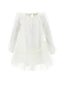 Girls | Tulle Dress With Blouse Sleeves | Cream