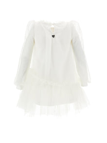 Girls | Tulle Dress With Blouse Sleeves | Cream