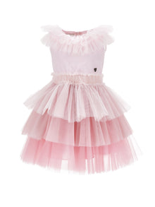Girls | Tulle Dress With Gradient | Gradient Pink