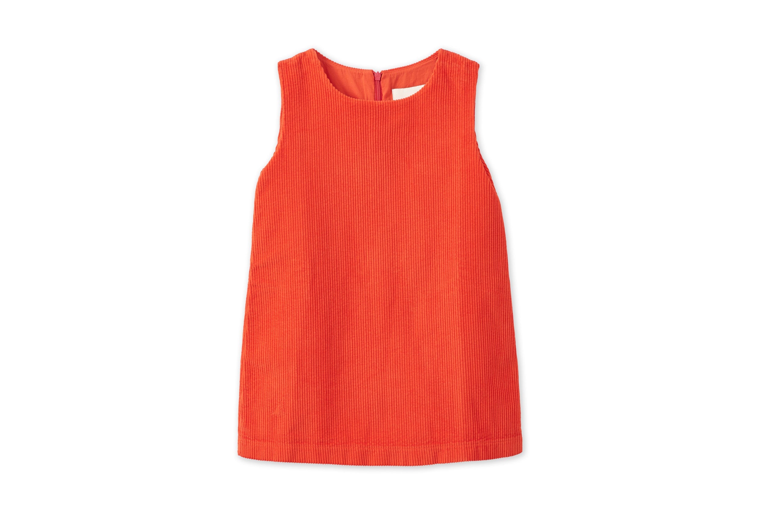 Organic Cotton Corduroy Dress | Dark Coral