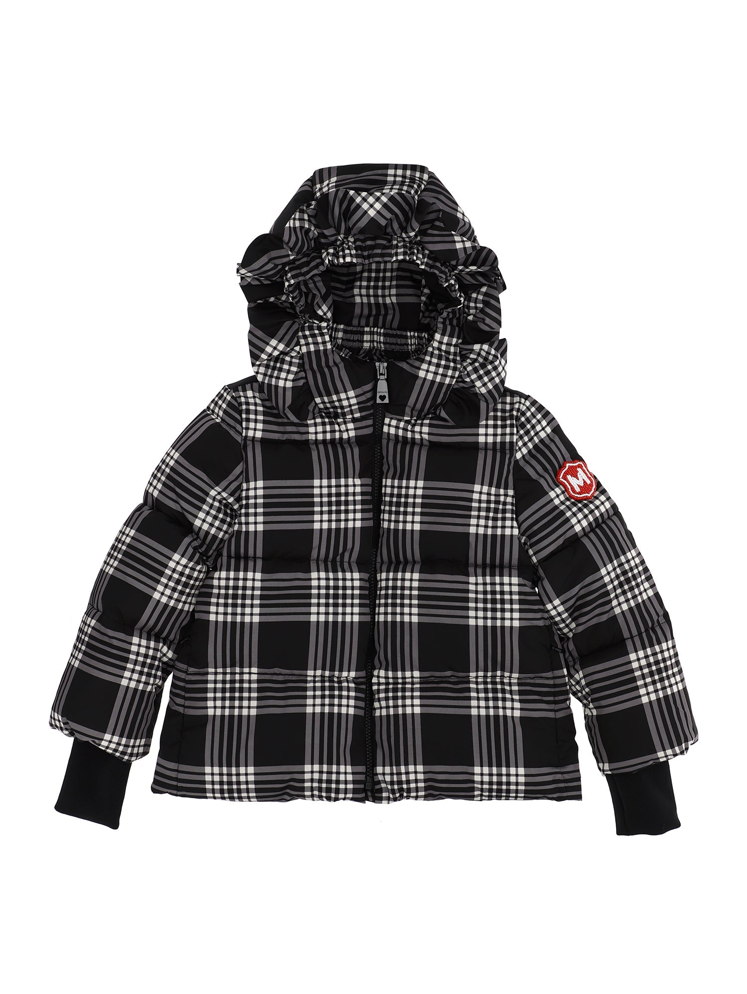 Girls | Check Padded Jacket | Black/Cream