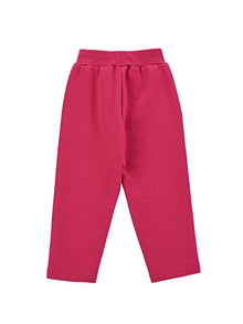 Girls | Fleece Trousers With Piping | Rose Violet