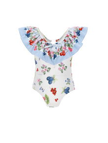 Girls | One-Piece Swimsuit Fruits | White