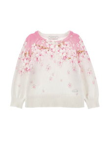 Girls | Peach Blossom Viscose Cotton Sweater | FairyTale Pink