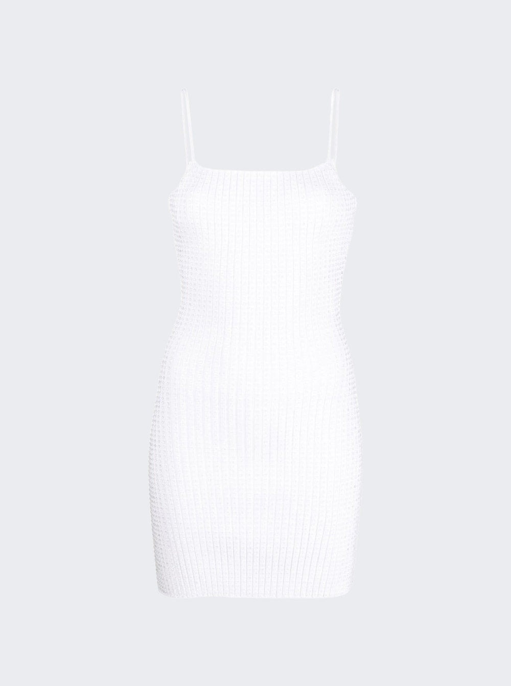 Women | alexanderwang | Clear Crystal Rib Mini Dress | White