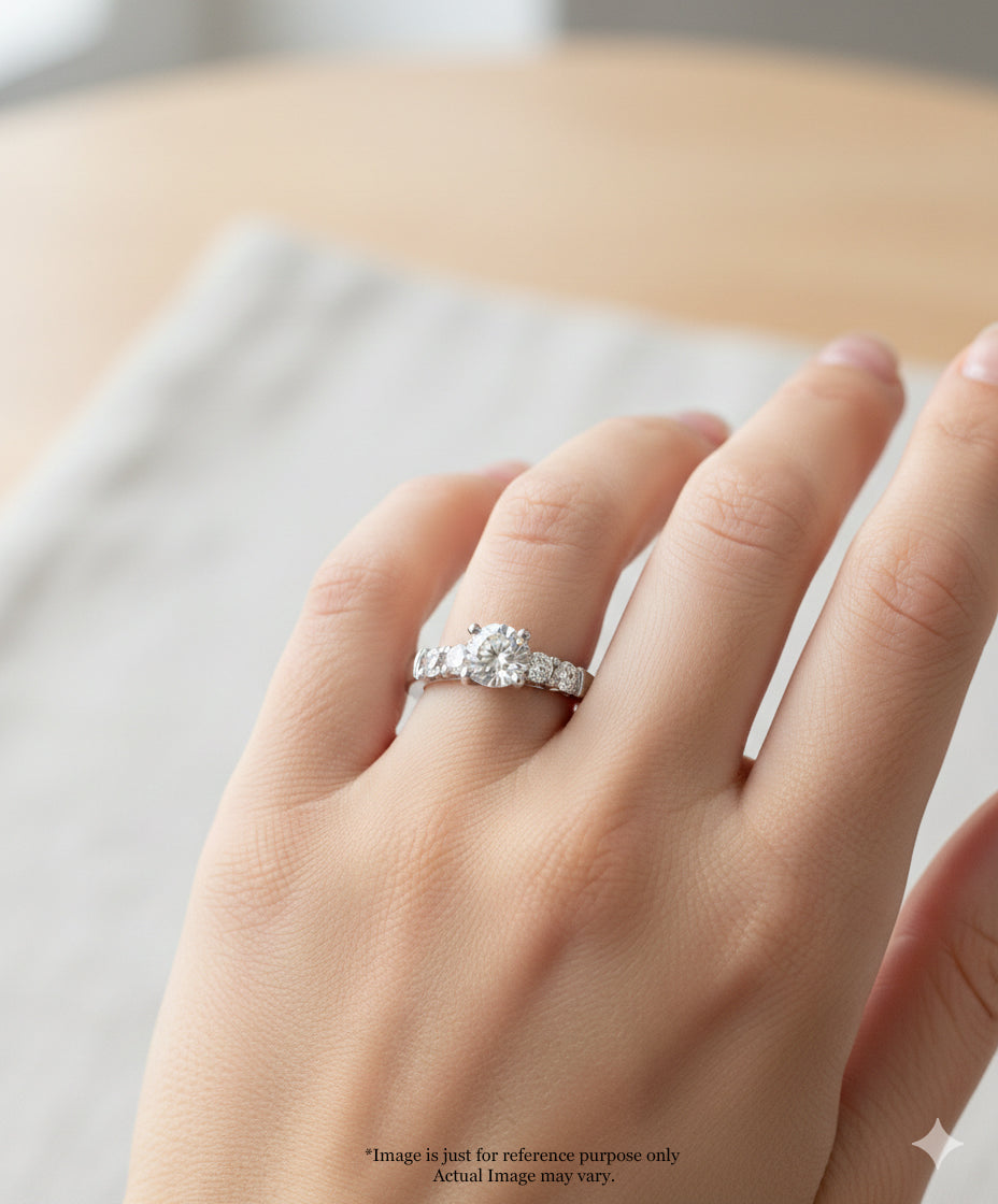 1.70 CT Round Natural Diamond | Engagement Ring | 14K White Gold | H-I Color | I1 Clarity