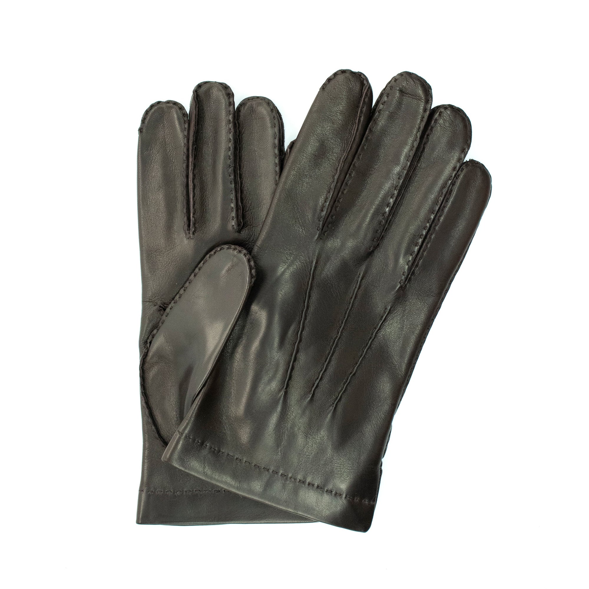 Made In Italy Men's Leather Gloves | Chocolate