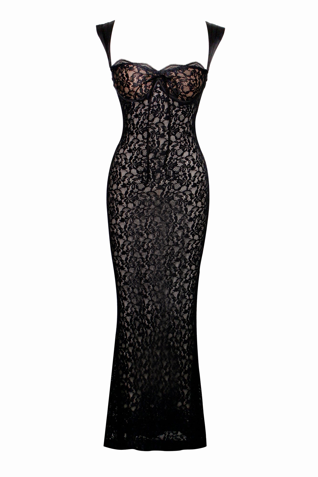 Veronica Lace Maxi Dress | Black