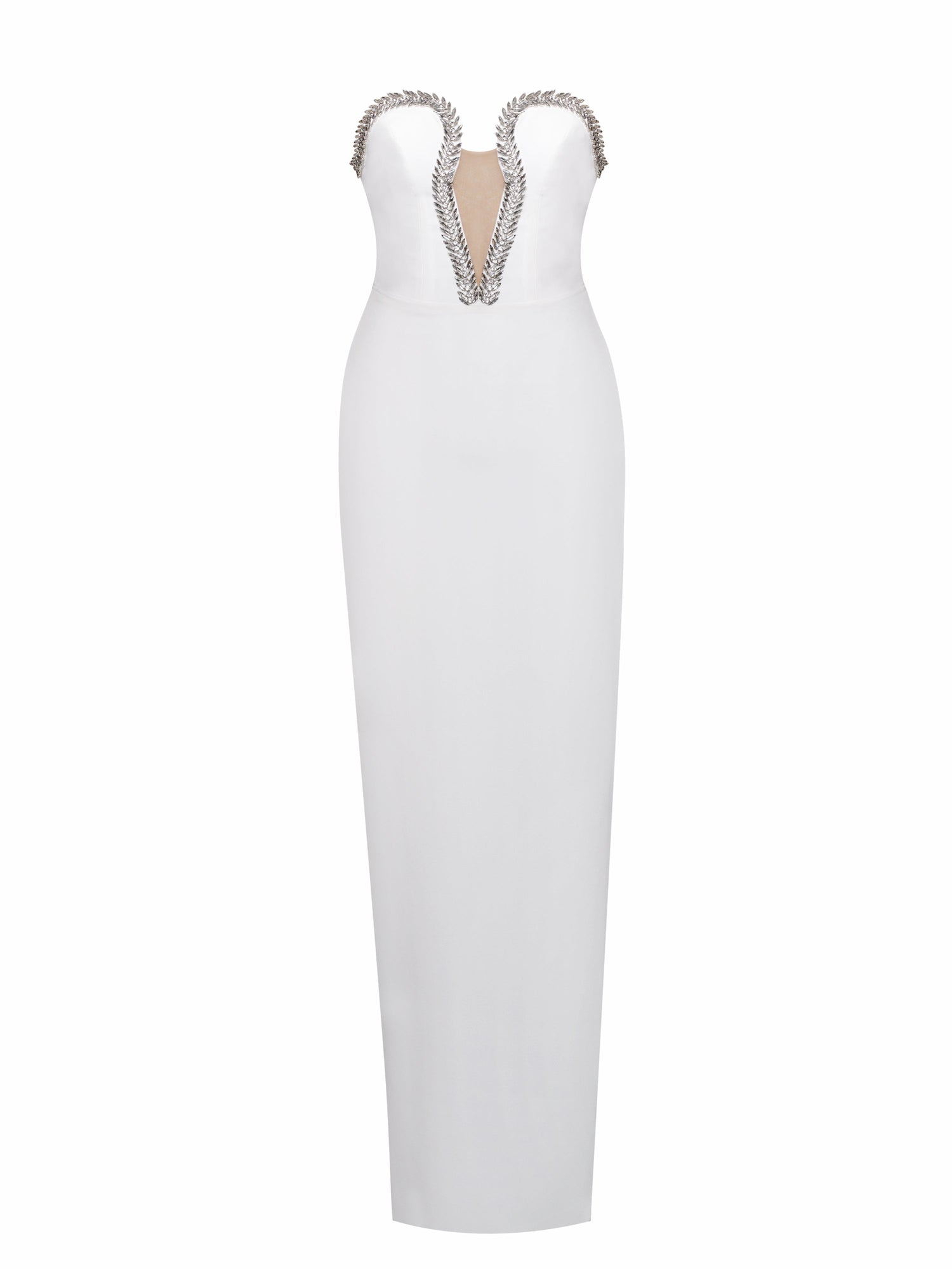 Ivanna Crystal Embellished Maxi Dress | White
