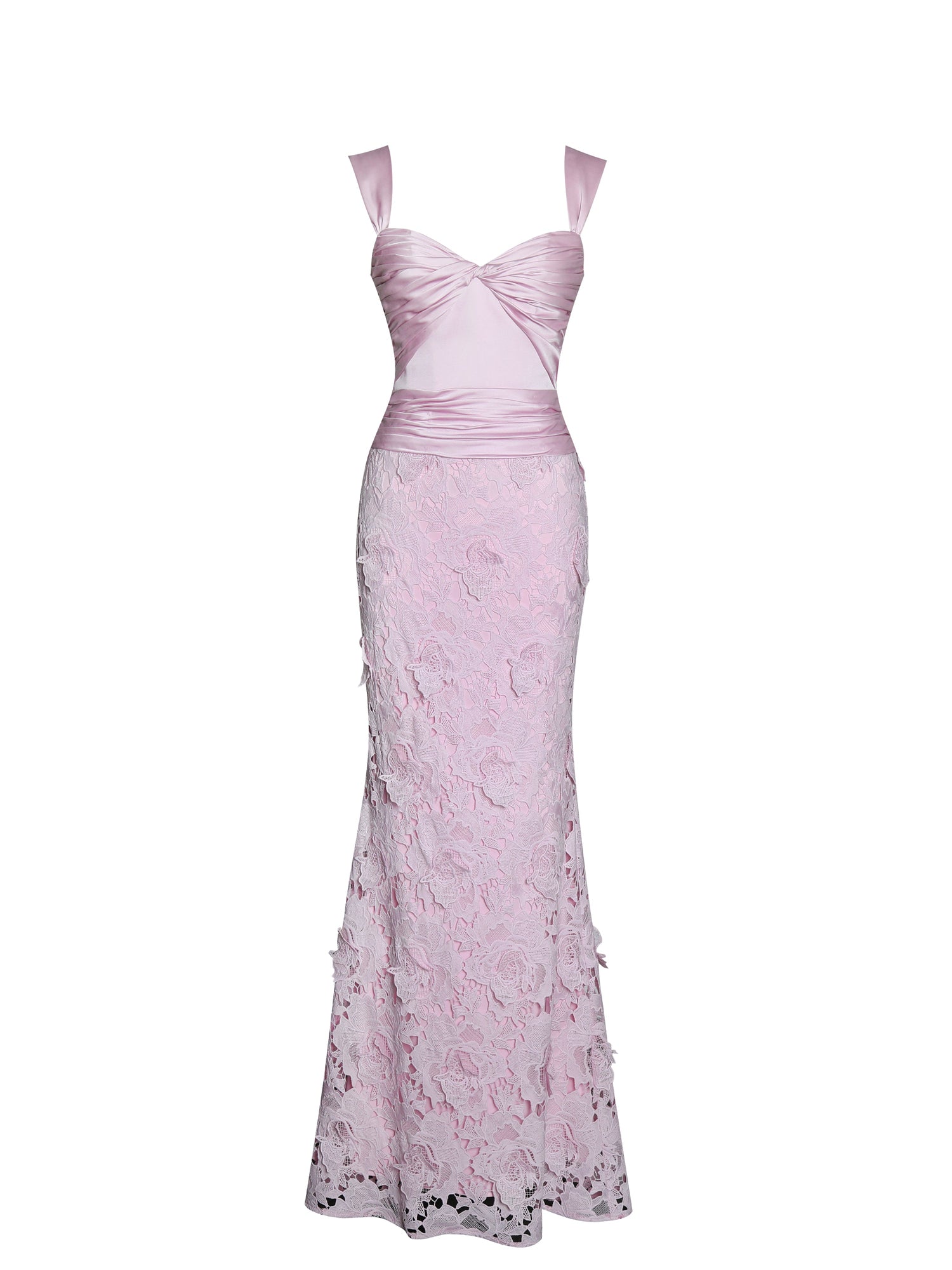 Floral Lace Mermaid Gown | Dahlia Pink