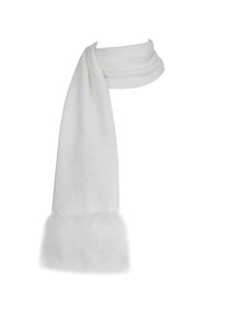 Selma Wool-Blend Ribbed Knit Scarf | White