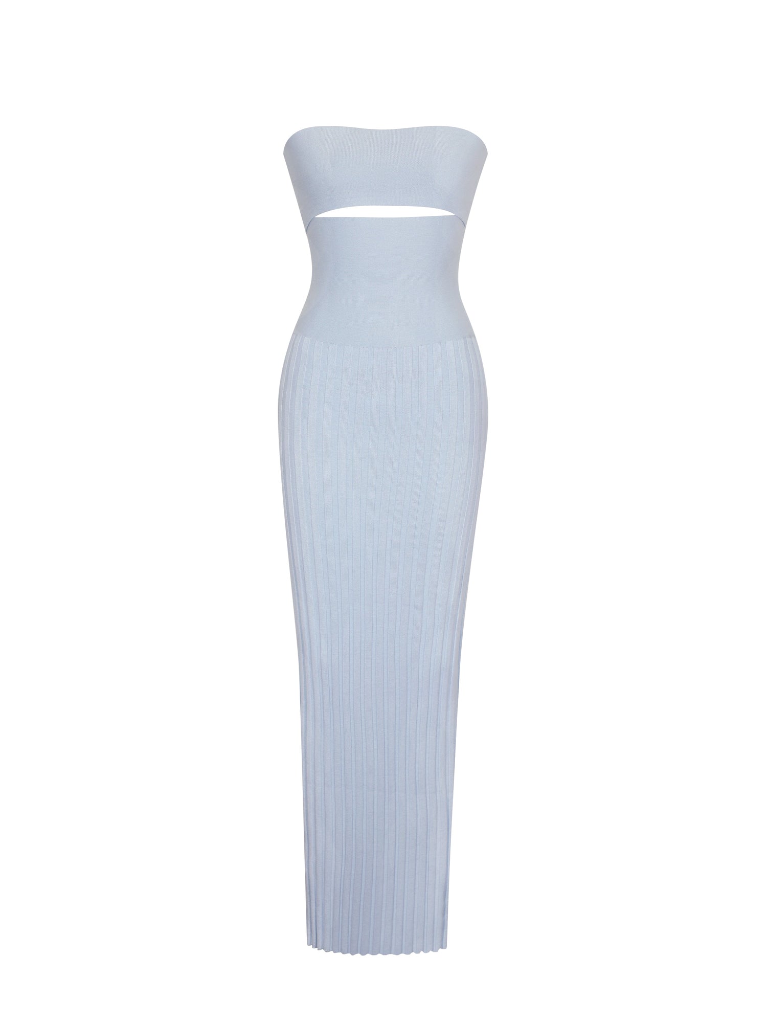 Yasmine Bamboo Knit Cutout Maxi Dress | Ice Blue