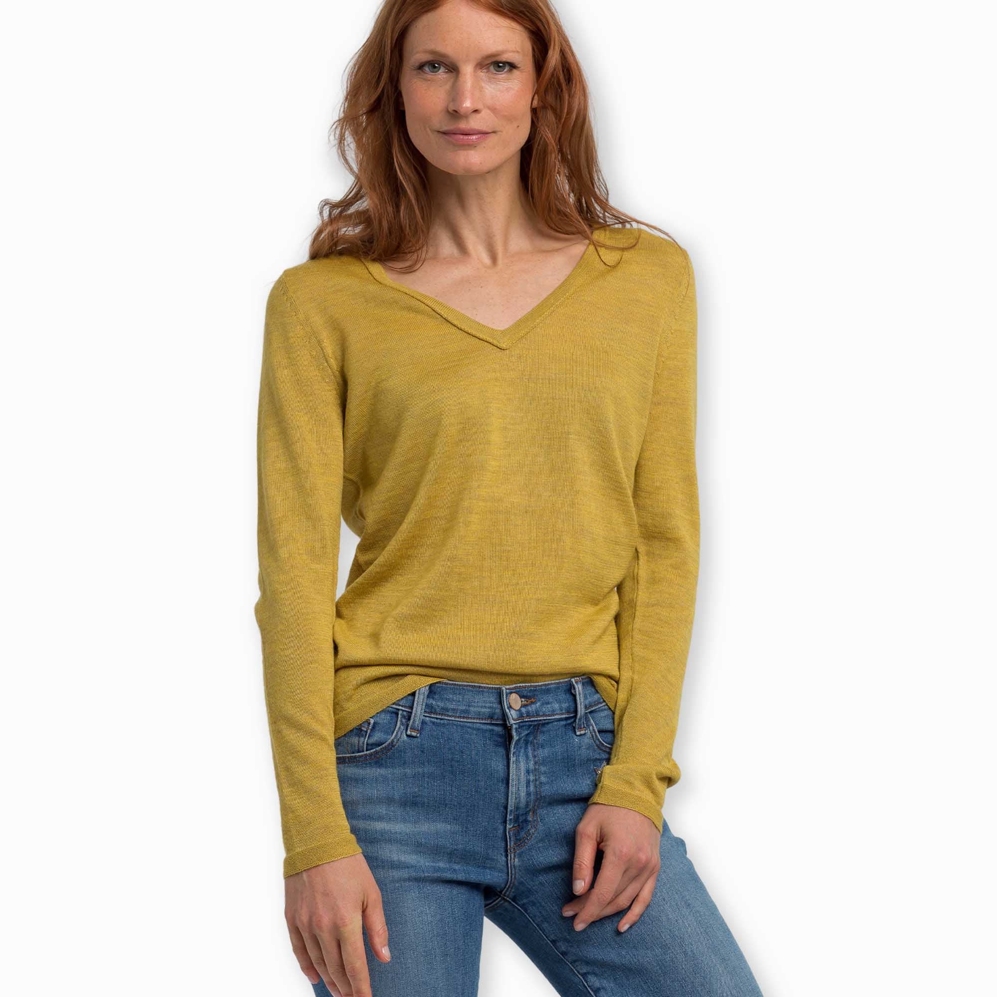V Neck Sweater | French Yellow