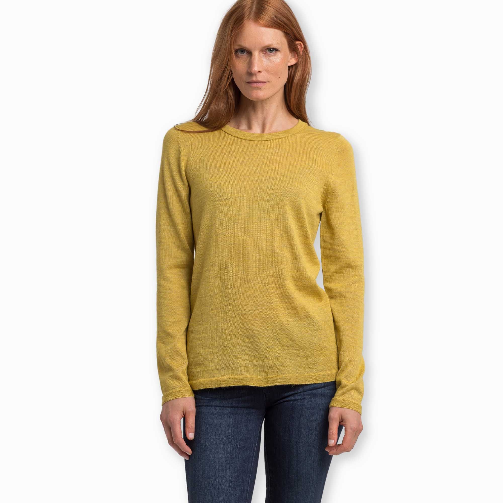 Crew Neck Sweater for Women | French Yellow