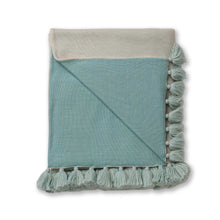 Sydney Bed Blanket | Ivory/Aqua