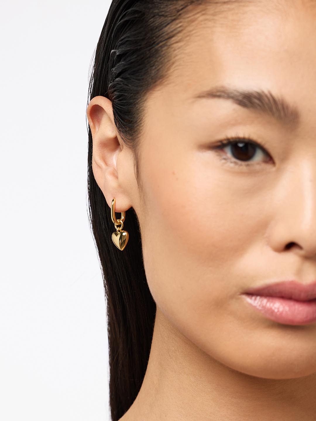 14K Gold Plated Heart Drop Earrings For Women Ana Luisa Wesley Gold