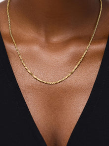 14K Gold Plated Lobster Clasp Classic Soft Box Chain Necklaces For Women Ana Luisa Vero