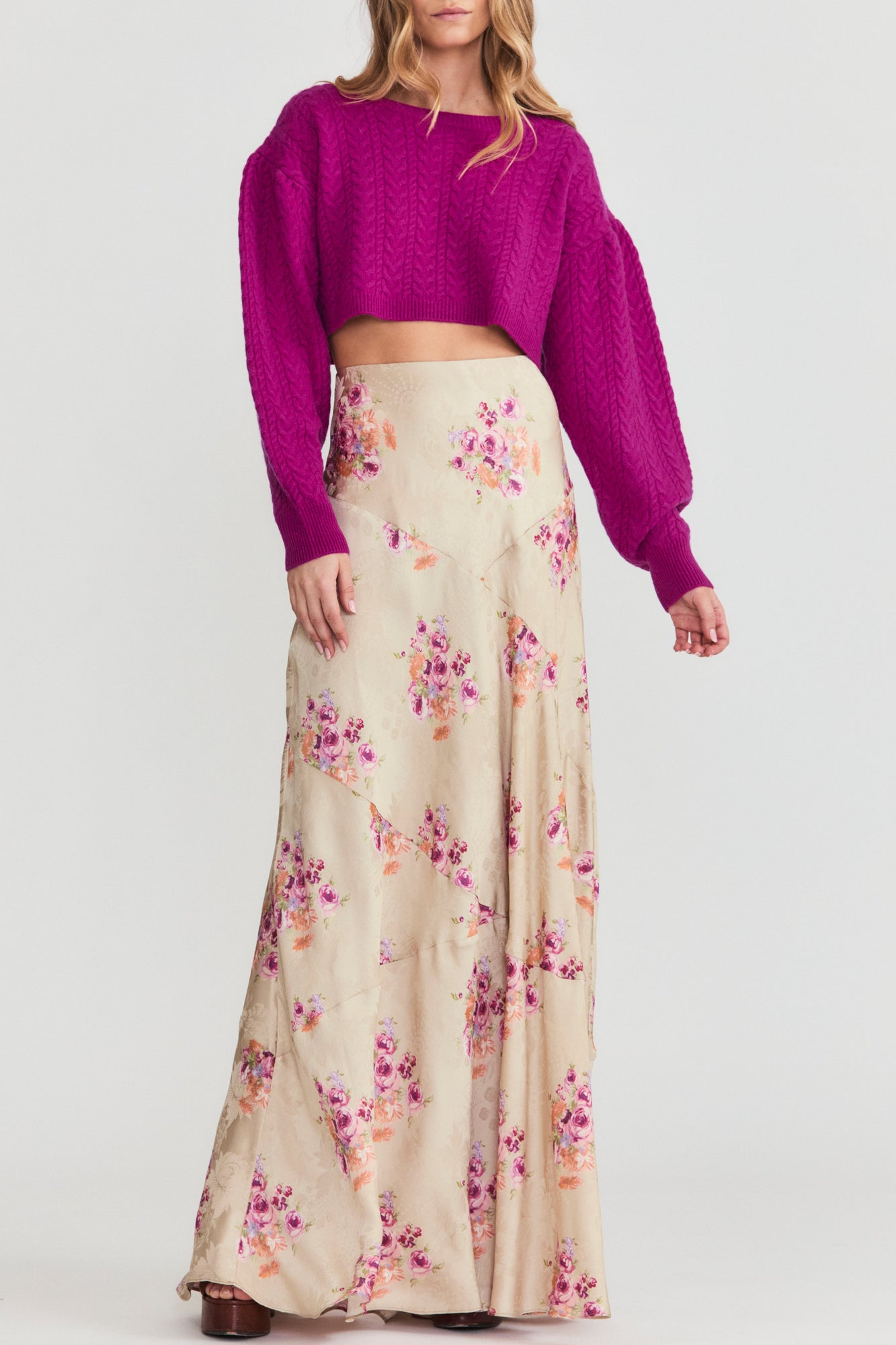 Womens | Booker Floral Maxi Skirt | Rosie Mauve