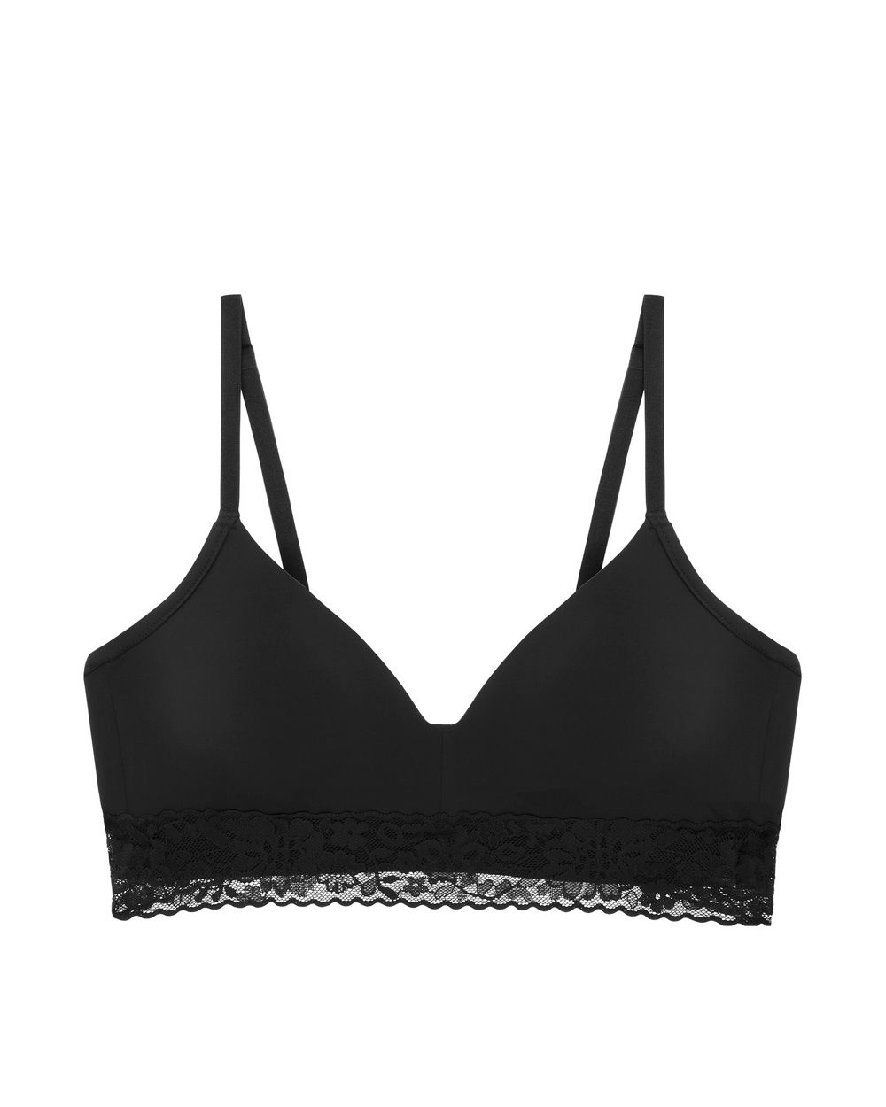 Women | Lace Molded Wireless Bra | Black