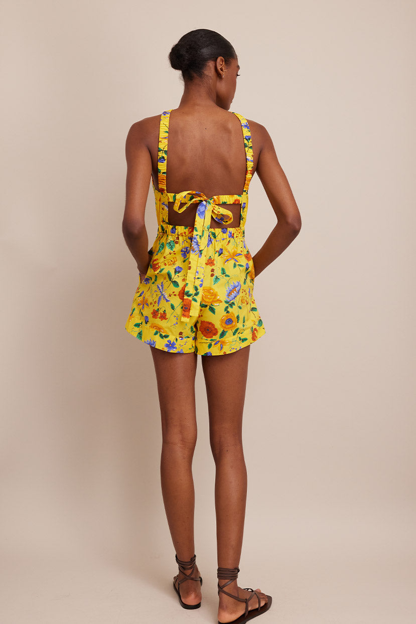 Colomba Romper | Flora Scarf Yellow