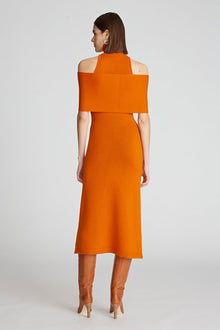 Halston | Ensley Dress In Wool And Cashmere | Amber