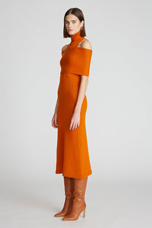 Halston | Ensley Dress In Wool And Cashmere | Amber