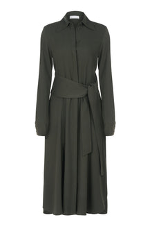 Halston | Kori Dress In Viscose Wool | Forest