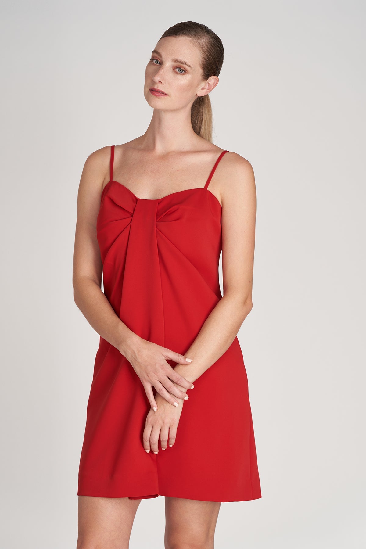 Halston | Kenia Dress In Stretch Crepe | Halston Red