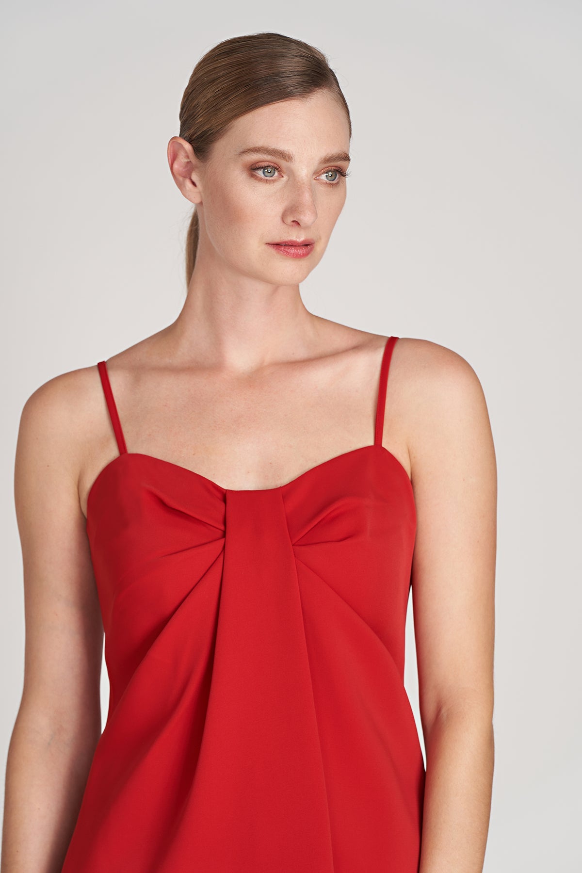 Halston | Kenia Dress In Stretch Crepe | Halston Red