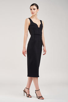 Halston | Maco Dress In Lt Wt Scuba | Black