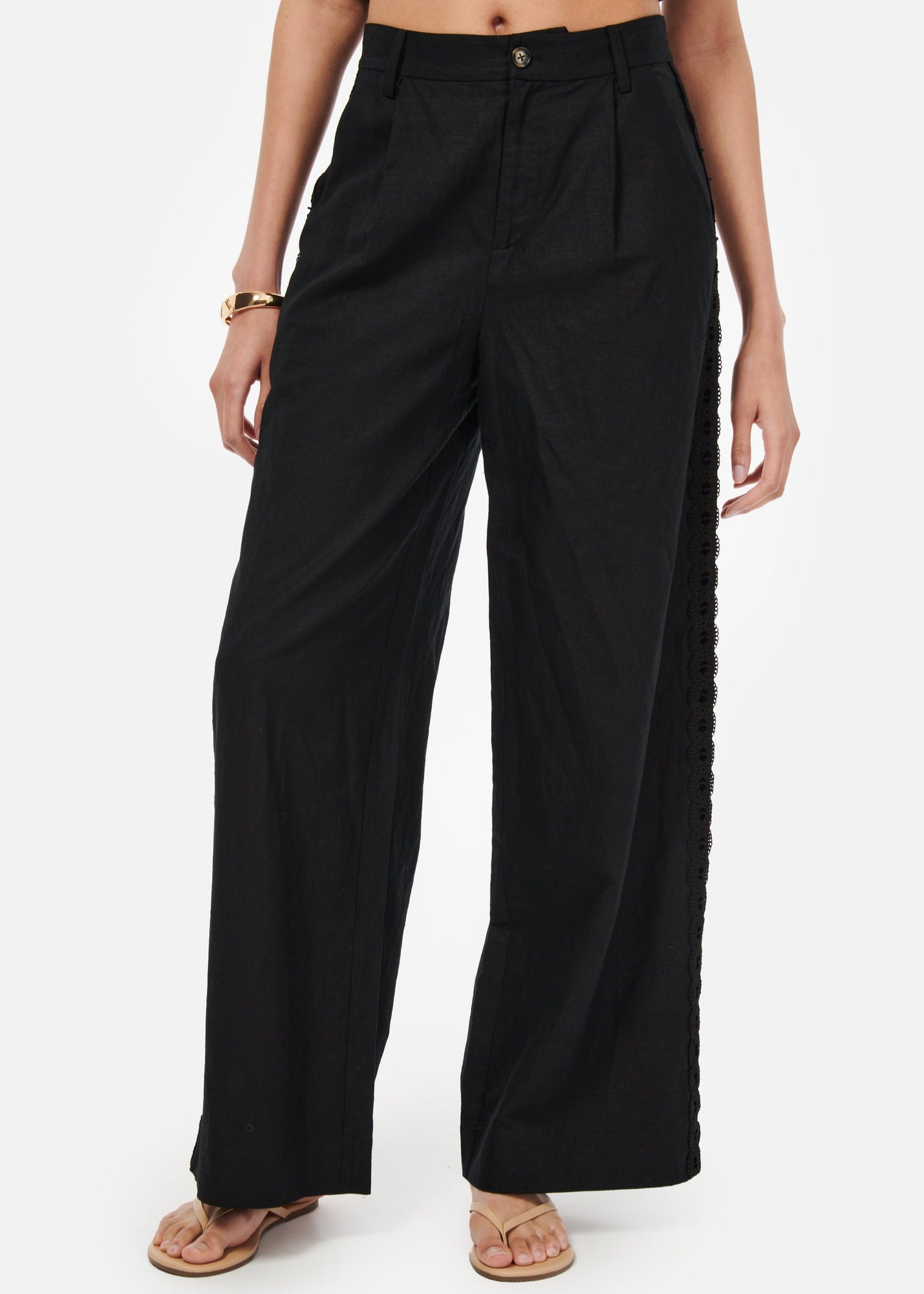 Akhila Wide Leg Pant | Black