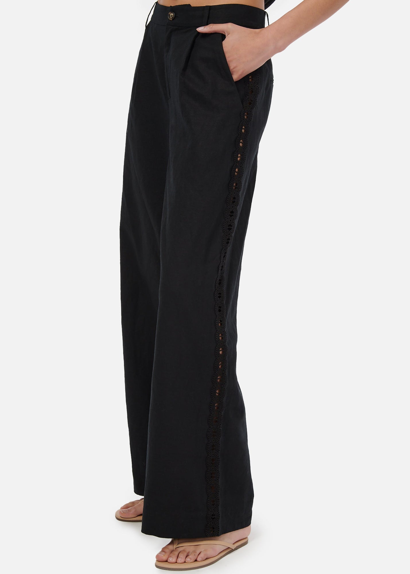 Akhila Wide Leg Pant | Black