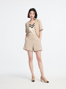 Pleated Shorts | Khaki