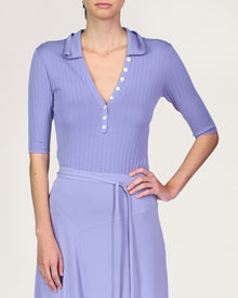 Halston | James Rib Knit Henley | Lavender