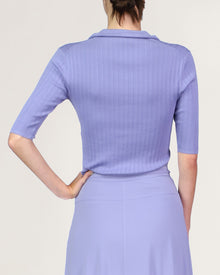 Halston | James Rib Knit Henley | Lavender