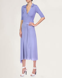 Halston | James Rib Knit Henley | Lavender