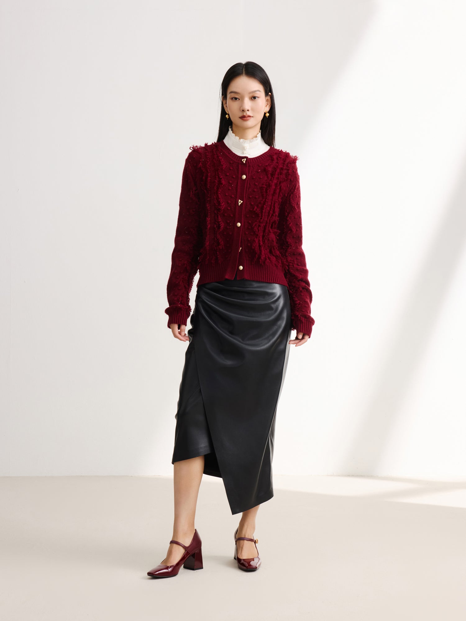 Knit Sweater | Wine Red