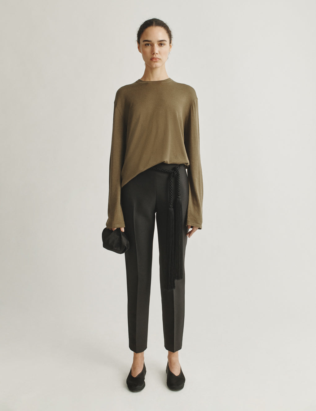 Womens | The Ben Sweater in Cashmere and Silk | Army