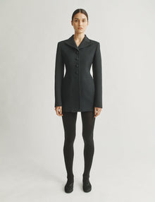Womens | The Marlene Jacket in Structured Wool-Silk | Black