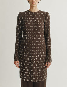 Womens | The Tunic in Embroidered Crepe | Espresso