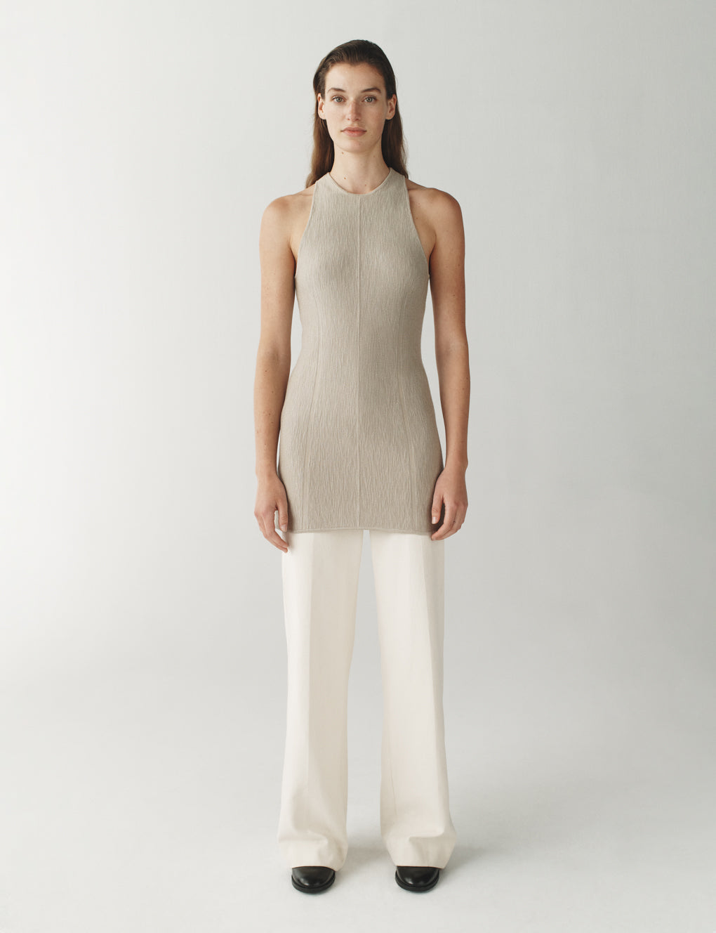 Womens | The Silo Top in Striated Silk | Carbon