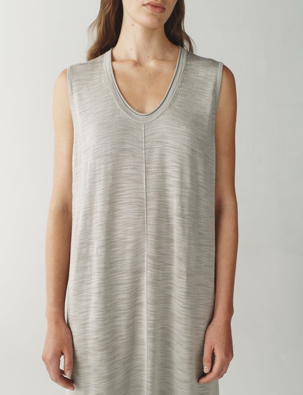 Womens | The Strata Dress in Striated Silk | Shale
